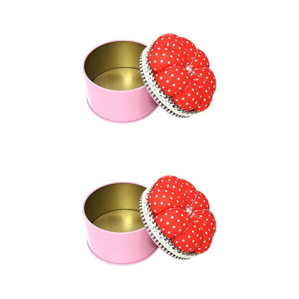 1/2/3 stift Kudde Nålkudde med case för hemsömnad Red 7.6x7cm 2Set