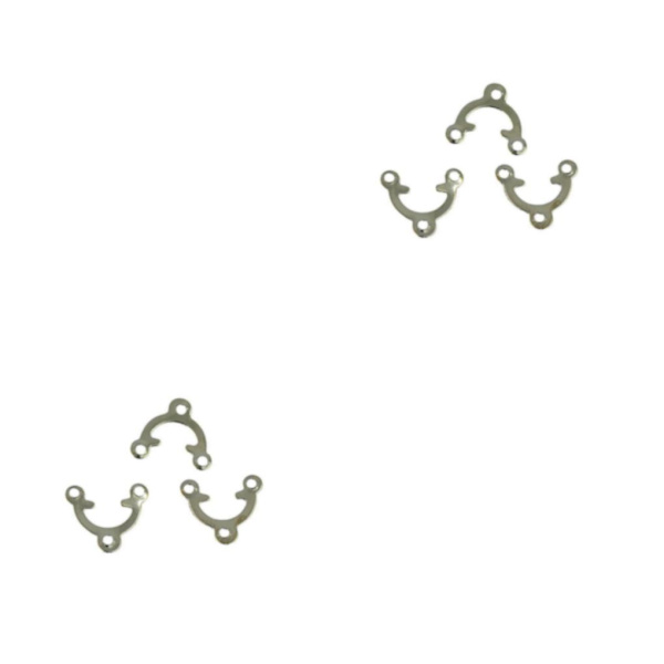 2/3/5 Filigree För Triangel 3 håls Connector Joiner Smycken DIY White K 2Set