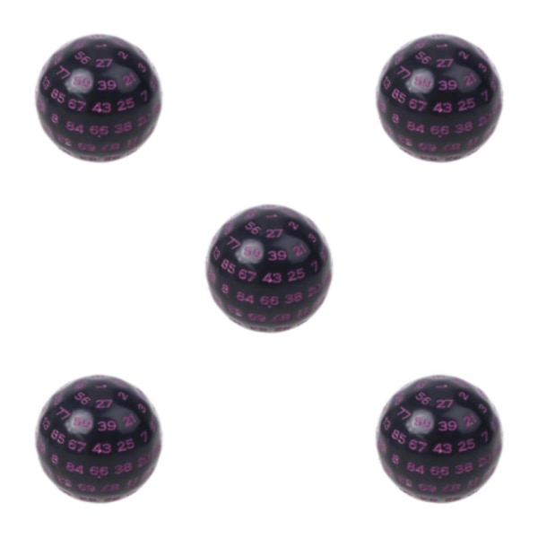 1/3/5 Akryltärningar Spelunderhållning Familjepolyedriska tärningar Black Purple 48mm 5Set