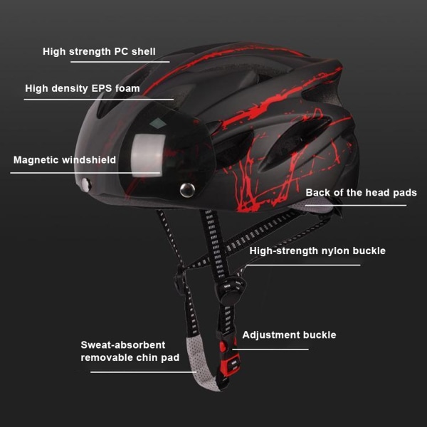 Justerbar lätt cykling för säkerhet och komfort Mountain Black red