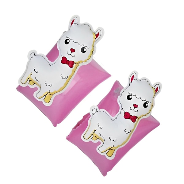 PVC lätt och hållbar uppblåsbar armring för simning Pink Alpaca