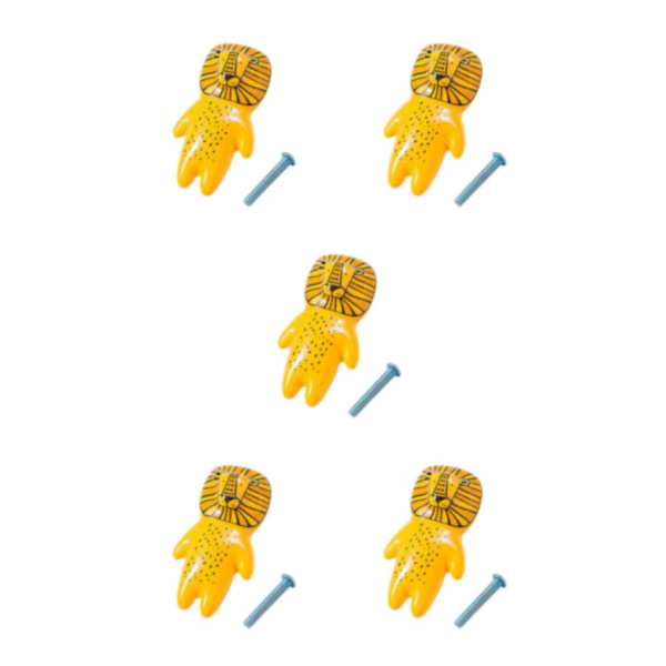 1/2/3/5 Kompakta och lätta knoppar för byrålådor Enkelt lion 5Set