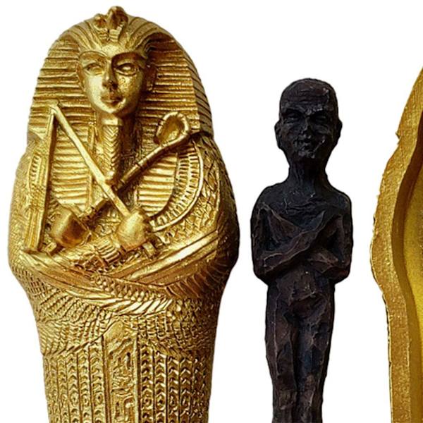 1/2/3/5 Forntida egyptisk kista med mumiefigurer Staty för black 9.4x3.5x3.8cm 1Set