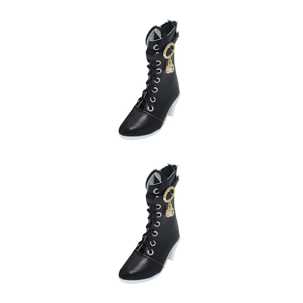 1/2/3 Högklackade Skor Modekläder för 1/3 För BJD Doll Black 7.5 x 3 x 7.5cm 2Set