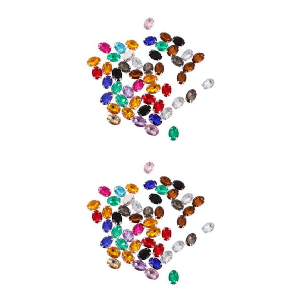 1/2/3 50 st 10*14 mm Oval Ellips Akryl Rhinestone Button Mix 2Set