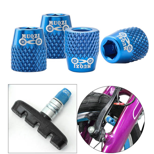1/2/3/5 4x M6 Bike V Bromsbelägg Skruv Mountain Fasta bultar Blue 12x10MM 1Set