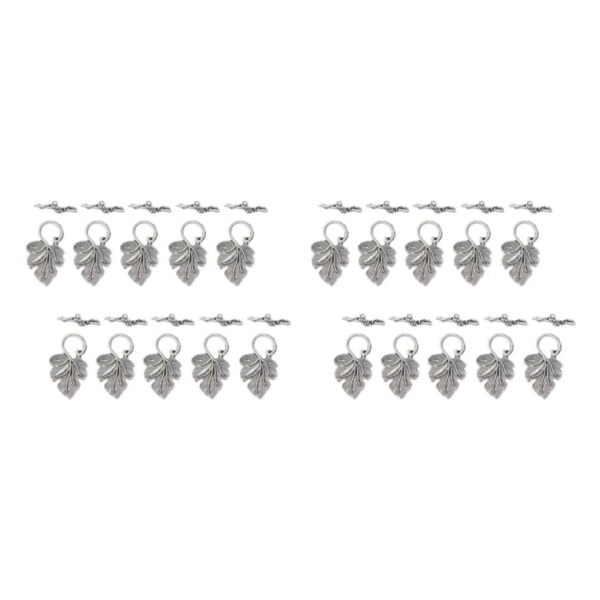 1/2/3 10 set Leaf OT Toggle Clasps Smycken Clasp Connectors Silver 2Set
