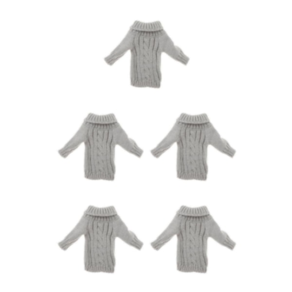 1/2/3/5 1/6 kvinnlig stickad tröja i skala för 12-tums aktinfigurer Gray 15.3cm 5Set