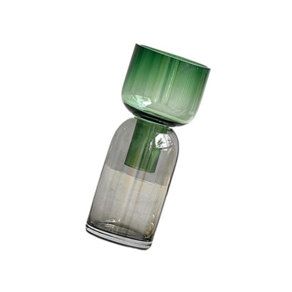 1/2/3 Minimalistiska färgglada glasvaser Hem Hand Vas Pot Room Green gray 8x8x19CM 1Set