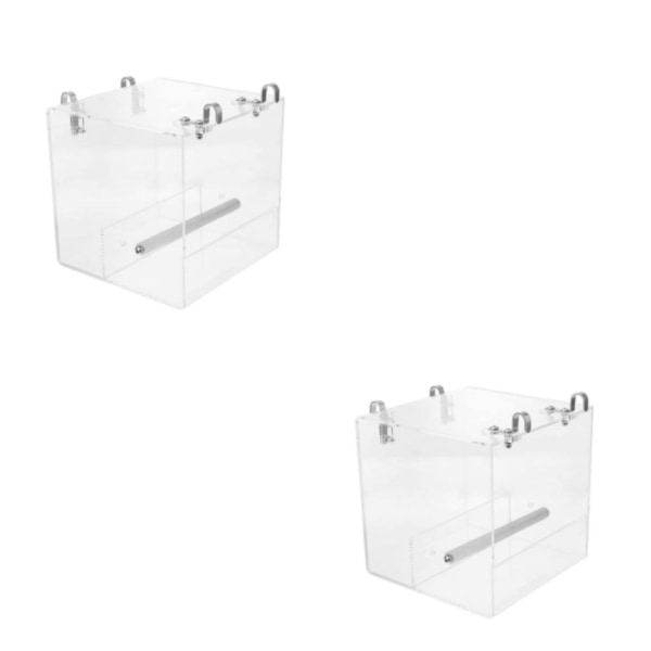 1/2/3 transparent färg fågelvattenbadkar Lätt att installera Feeder 13*11*13CM 2Set