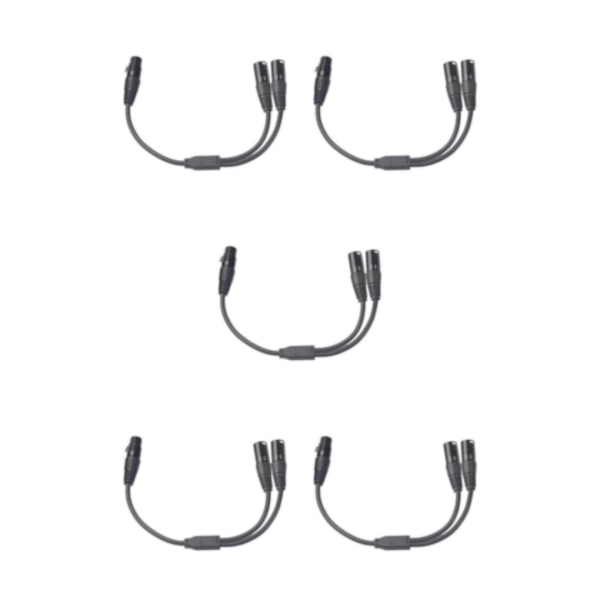 1/5 1x 3-Pin XLR Hane Plug to Dual 2 Hona För Jack Y Splitter 5Set
