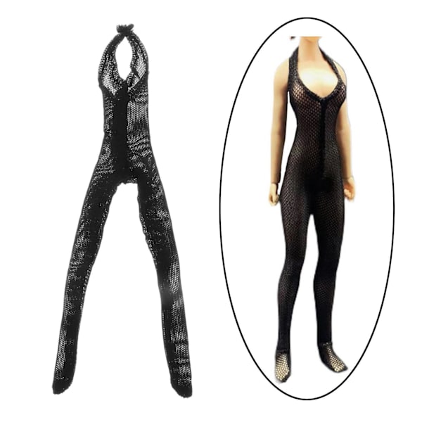 1/2/3 1:12 Jumpsuit Kläder för kvinnor för HT Action Figure Kläder Black 13.6cm 1Set