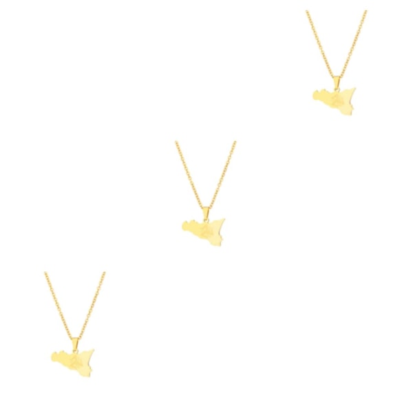 1/2/3 rostfritt stål Enkelt och moderiktigt minimalistiskt hänge Gold 3Set