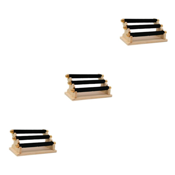 1/2/3 Fristående Ringar Display Hållare Showcase Hållare för hemmet Black 20 x 10 x 9.5cm 3PCS
