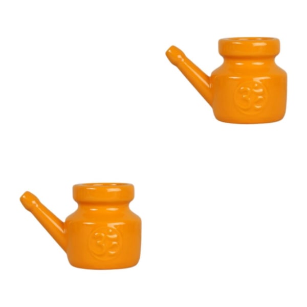 1/2/3/5 Keramik Neti Pot Leakproof Sinus Rinse Pot Tålig för Orange 5.51 Inchx3.94 Inchx4.13 Inch 2Set