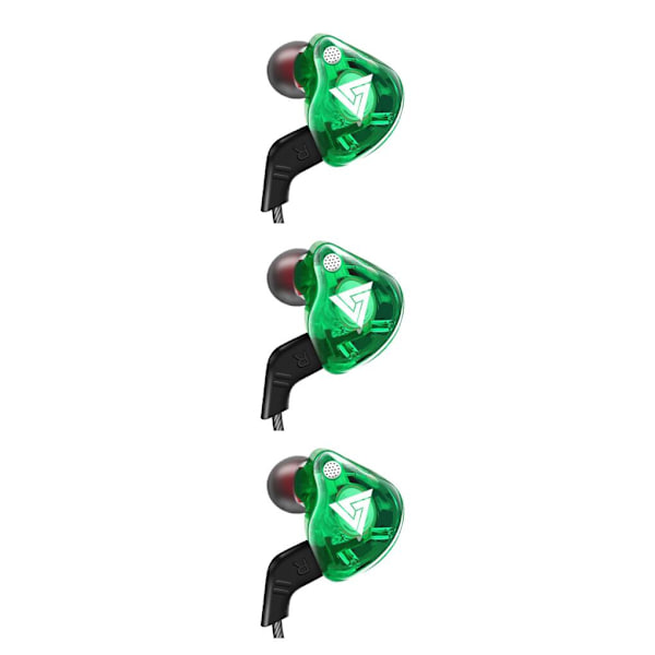 1/2/3/5 För QKZ AK6 In Ear 3,5 mm sporthörlurar med mikrofon Green 1.2m 3Set