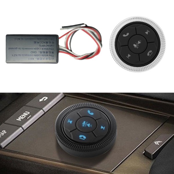 1/2/3/5 Universal Wireless Bluetooth Media Button 7 Key for För Silver 46x12mm 1Set