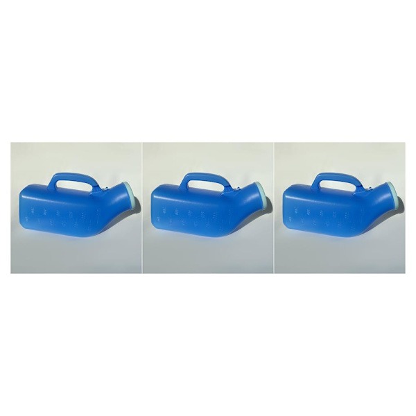 1/2/3 flaska för äldre läckagesäker med cover för sängliggande patient Blue 1200ML 3PCS