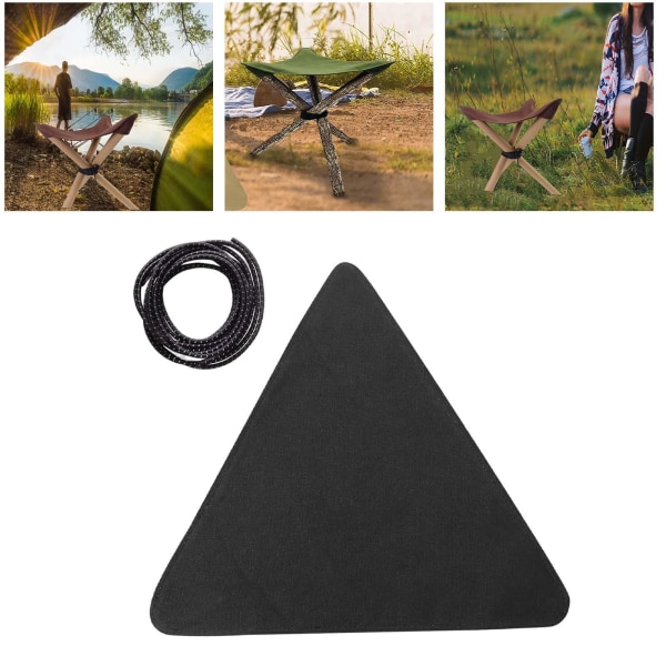 1/2/3/5 Canvas Camping För Triangel Pall Duk Resor Vandring Black 37 x 37cm 1Set