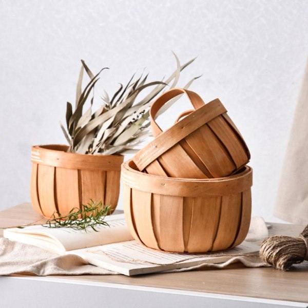 1/2 vävd förvaringskorg Hängande tvättkorg Blombehållare Brown B 1Set