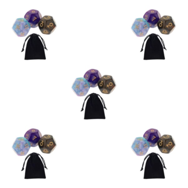 1/2/3/5 3st Akryl Astrologiska Tärningar Konstellationstärningar för Style B 5Set