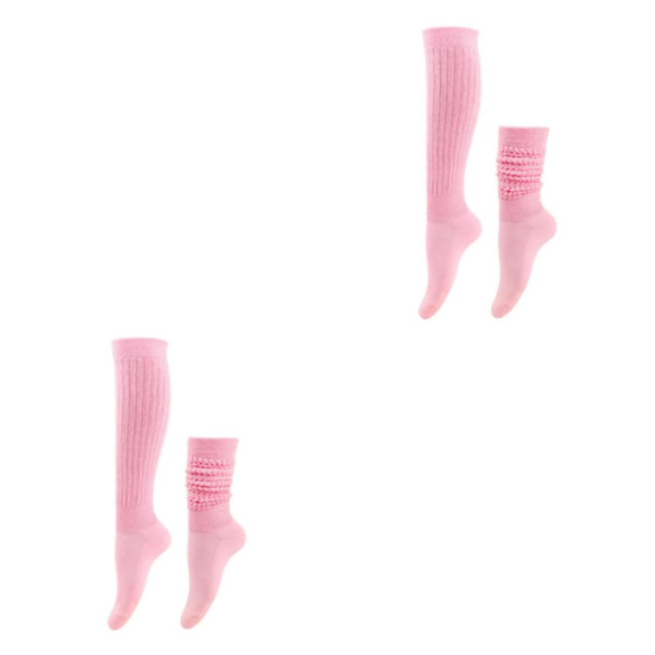 1/2/3/5 2 stycken Slitstarka Slouch strumpor Elasticitet och utsökt Light Pink 2Set
