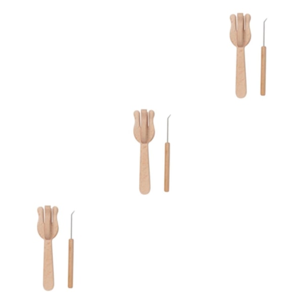 1/2/3/5 Stickverktyg Träform Handvävstol Multifunktionell 3Set