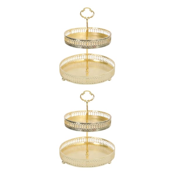 1/2/3 Nordic Texture Förvaringsbricka Dubbel Frukt Snack Förvaring Stripe Height 25cm 2Set