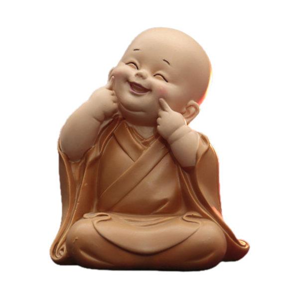 1/2/3 Söt Buddha Staty Monk Figurine Ornament Little för grin height 10cm 1Set