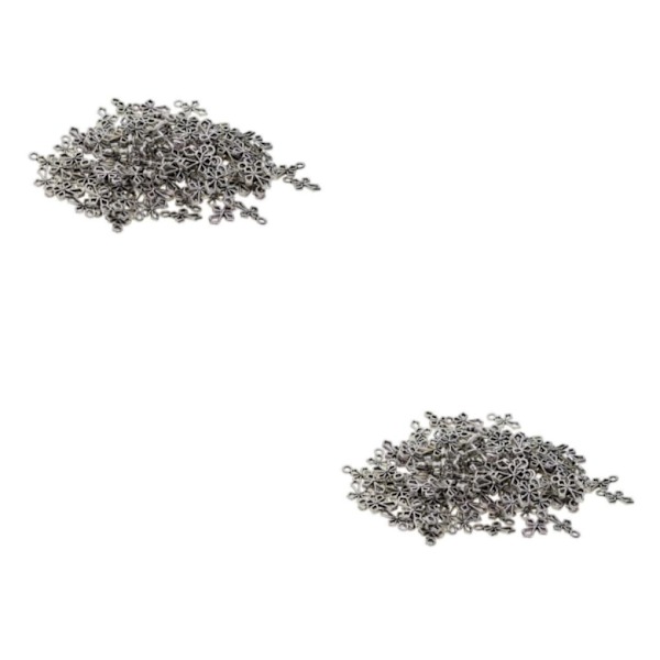1/2/3 100 Stycken Tibetansk Silver Filigran Hollow Cross För 2Set