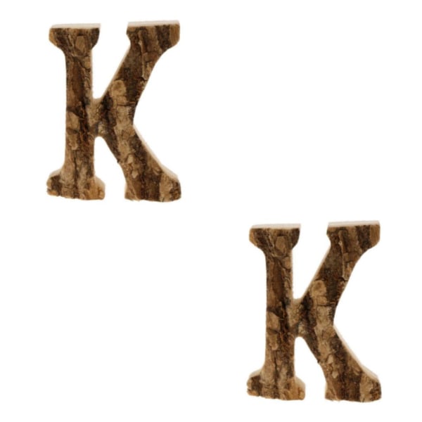 1/2/3/5 Handgjorda träbokstäver Dörrnummer Alfabetbokstav letter K 2Set