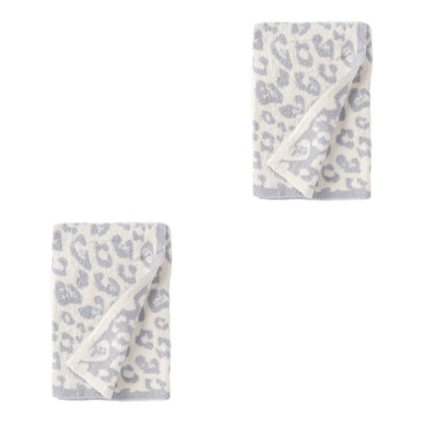 1/2/3 Throw Blanket Leopard Print Flanell Fleece Filtar Plysch white 40x47in 2Set
