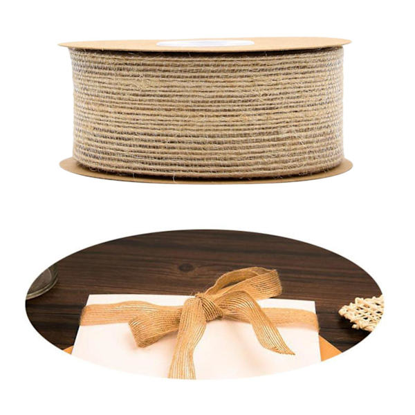 1/2/3/5 Naturlig jute Burlap Ribbon Home Craft Present Souvenir 2.5cm 1Set