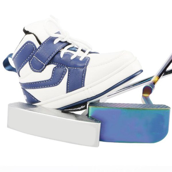 1/2/3/5 Fashion För Golf Club Head Cover PU Läder Sneakers Blue White 16 x 12cm 1Set