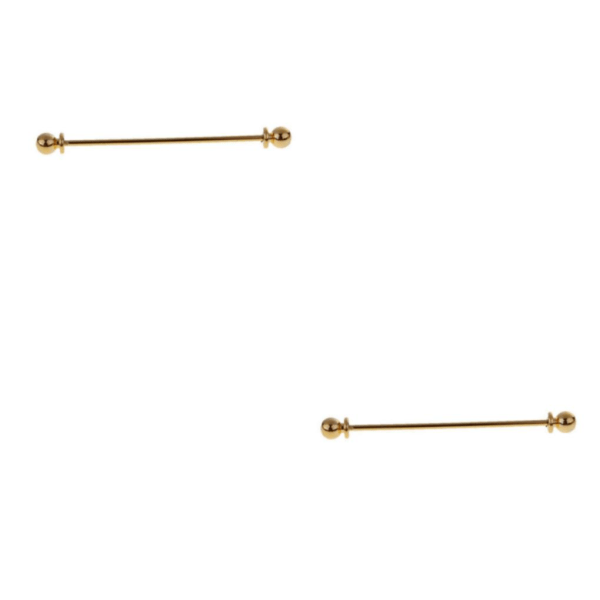 1/2/5 mäns runda huvudskjorta Krage Clip Bar Pin Clip Tie Brosch Gold 65 x 6mm 2Set