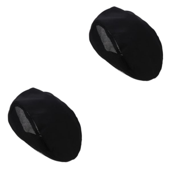 1/2 Kock Hatt Spis Cap Servitör Baker Head Wrap Restaurang Arbete Black 56-60cm 2Set