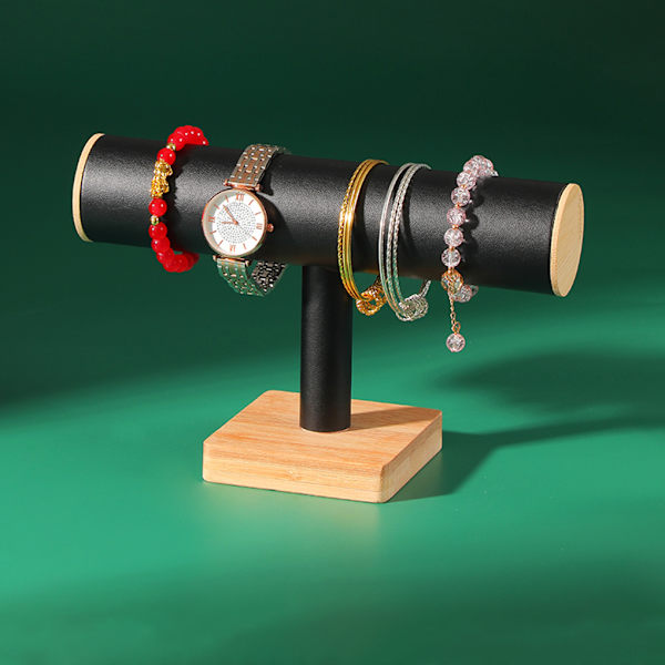 1/2 trätillverkat armbandsskärmstativ, hållbart och utsökt hantverk Black 1Set