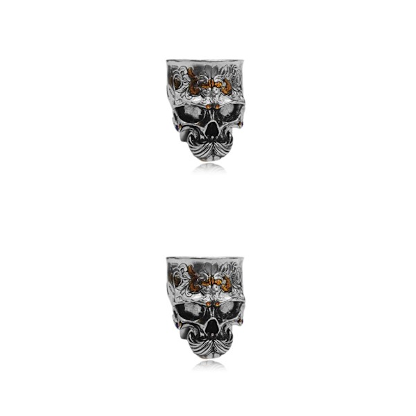 1/2/5 metall unik 3D-mönster gotisk graverad mänsklig skallestaty 2PCS