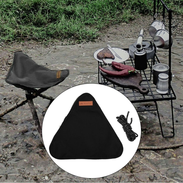 1/2/3/5 Canvas Camping För Triangel Pall Duk Resor Vandring Black 38x34.5cm 1Set