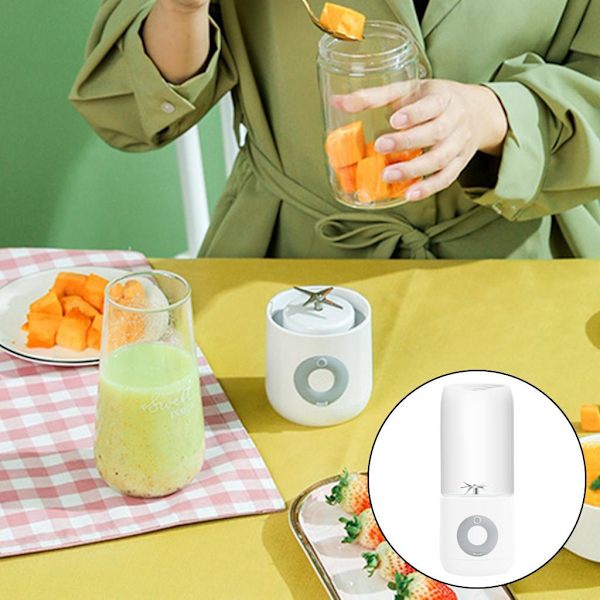 1/2 500mL Blender elektrisk fruktmixermaskin Ice Mini Juicer White 7.48x3.14 Inch 1Set