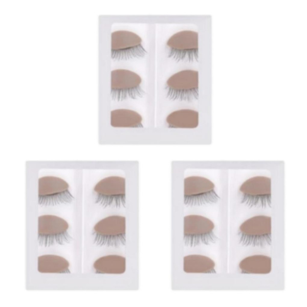 1/2/3/5 Silikon träningsdocka Huvud för träningsyrket Black Eyelid Box 27x14cm 3Set