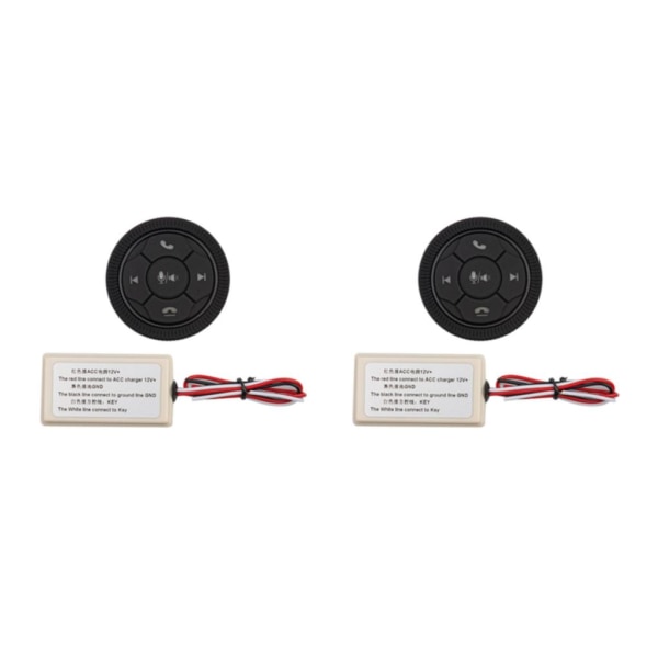 1/2/3/5 Universal Wireless Bluetooth Media Button 7 Key for För Black 46x12mm 2Set