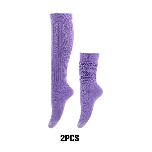 1/2/3/5 2 stycken Slitstarka Slouch strumpor Elasticitet och utsökt Light Purple 5Set