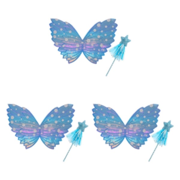 1/2/3 Fancy Dress Set Dress up Festival Girls Fairy För wings Blue 31 x 20cm 3Set