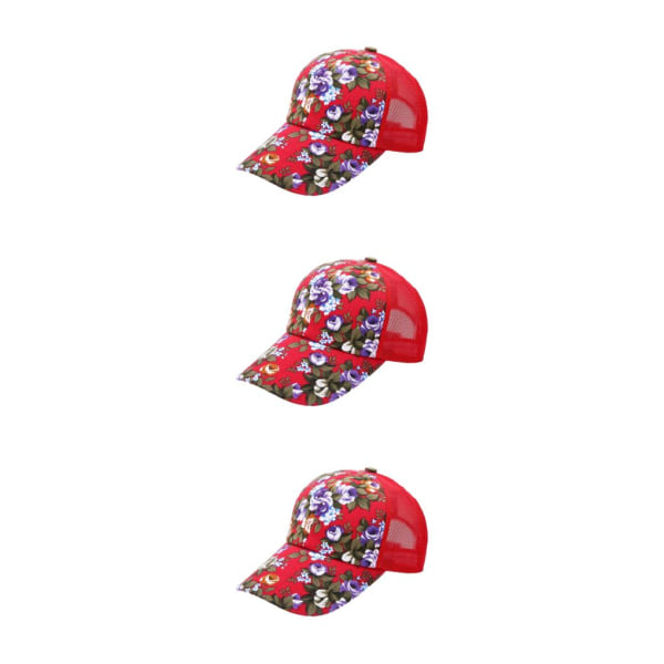 1/2/3 bomull, universal storlek justerbar cap för kvinnor - bright red 3PCS