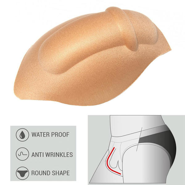 1/2/5 Män Underkläder Enhancing Cup Bulge Sponge Pad Kudde Beige 14.5x9.5x4.5cm 1Set