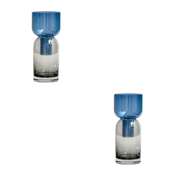 1/2/3 Minimalistiska färgglada glasvaser Hem Hand Vas Pot Room Blue gray 8x8x19CM 2Set