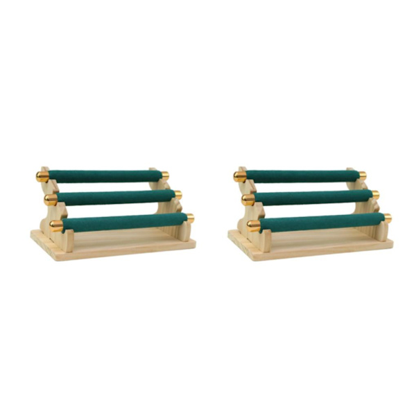 1/2/3 Fristående Ringar Display Hållare Showcase Hållare för hemmet Green 20 x 10 x 9.5cm 2PCS