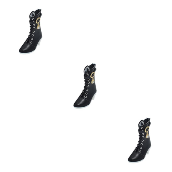 1/2/3 Högklackade Skor Modekläder för 1/3 För BJD Doll Black 7.5 x 3 x 7.5cm 3Set