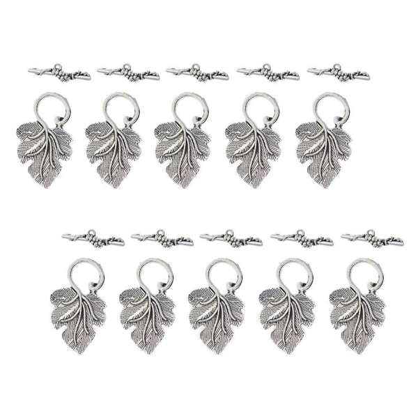 1/2/3 10 set Leaf OT Toggle Clasps Smycken Clasp Connectors Silver 2Set